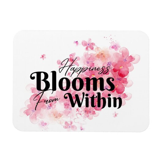 Geluk bloeit van binnen magneet (Horizontaal)
