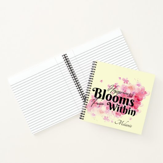 Geluk bloeit van binnen notitieboek (Binnen)