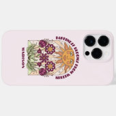 Geluk bloeit van binnen retro gepersonaliseerd Case-Mate iPhone case (Achterkant (horizontaal))