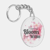 Geluk bloeit van binnen sleutelhanger (Voorkant Links)