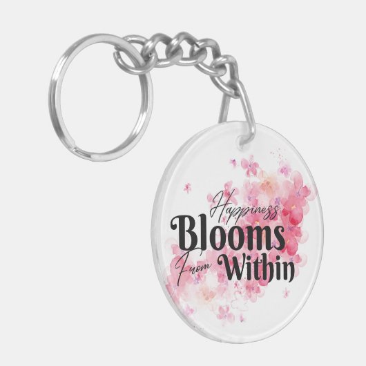 Geluk bloeit van binnen sleutelhanger (Voorkant Links)