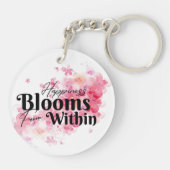Geluk bloeit van binnen sleutelhanger (Achterkant)