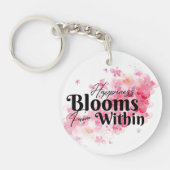 Geluk bloeit van binnen sleutelhanger (Voorkant)
