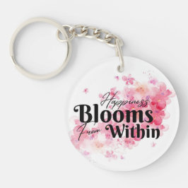 Geluk bloeit van binnen sleutelhanger