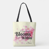 Geluk bloeit van binnen tote bag (Achterkant)