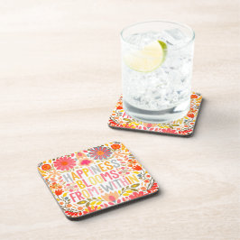 Geluk bloeit van binnenuit bier onderzetter