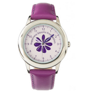 Geluk bloeit van binnenuit! Bloemen eerste nummers Horloge