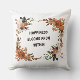 Geluk Bloeit Van Binnenuit: Bloemrijke Positivitei Kussen