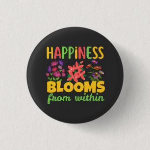 Geluk bloeit van binnenuit Geluk Lent Ronde Button 3,2 Cm