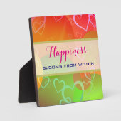 Geluk bloeit van binnenuit - kleurrijke harten fotoplaat (Voorkant)