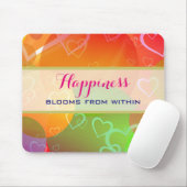 Geluk bloeit van binnenuit - kleurrijke harten muismat (Met muis)