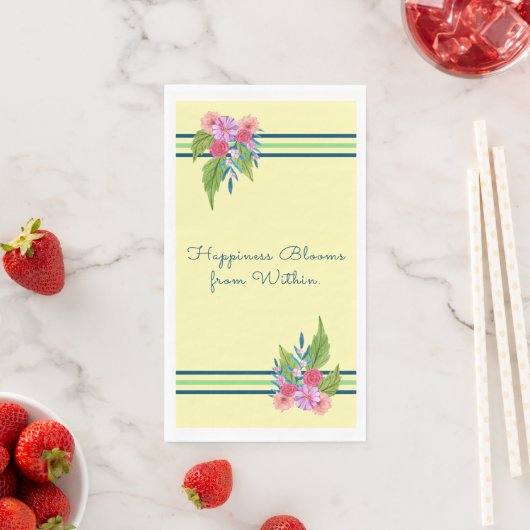 Geluk bloeit van binnenuit - lente bloei servet (Insitu)