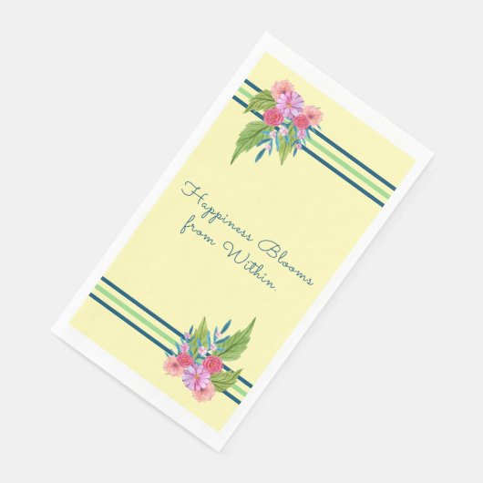 Geluk bloeit van binnenuit - lente bloei servet (Hoek)