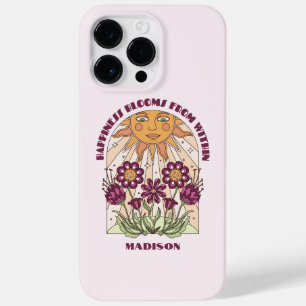 Geluk Bloeit Van Binnenuit Retro Persoonlijk Case-Mate iPhone 14 Pro Max Hoesje