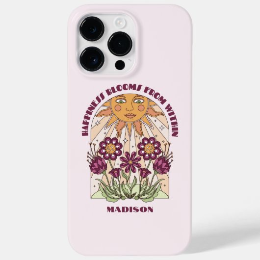 Geluk Bloeit Van Binnenuit Retro Persoonlijk Case-Mate iPhone Case (Achterkant)