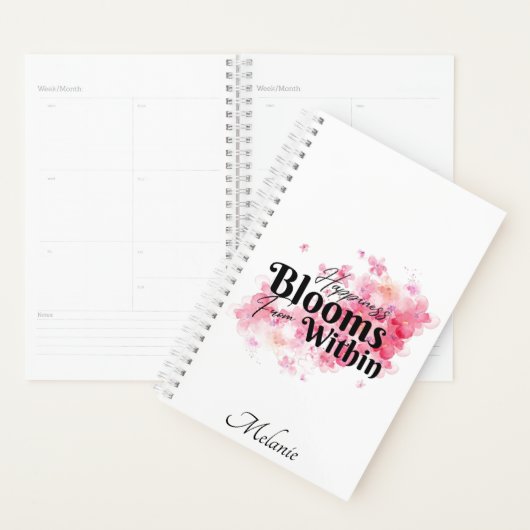 Geluk bloeit vanuit de planner (Display)