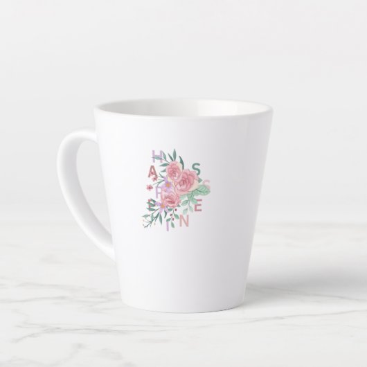 Geluk Bloem Kunst Latte Mok (Linkerhoek)