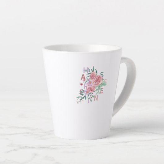 Geluk Bloem Kunst Latte Mok (Rechterhoek)