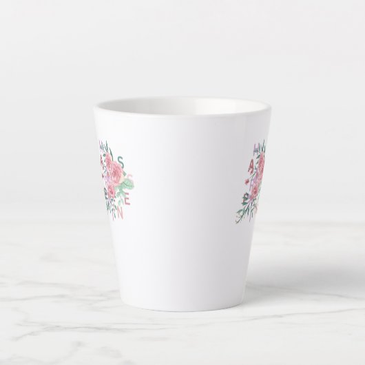 Geluk Bloem Kunst Latte Mok (Voorkant)