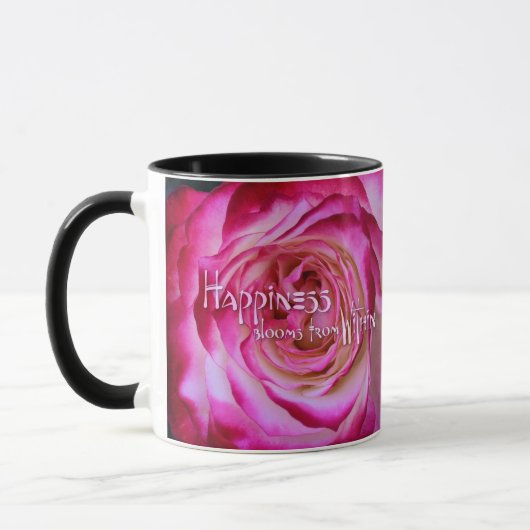 Geluk Bloemen van het Roos van de Warme Roze Foto Mok (Links)