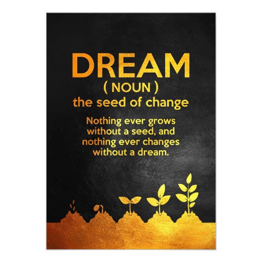 Geluk Citaat Dream Definition Foto Afdruk (Voorkant)