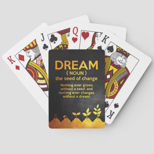 Geluk Citaat Dream Definition Pokerkaarten (Achterkant)
