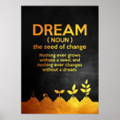 Geluk Citaat Dream Definition Poster (Voorkant)