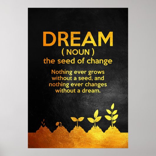 Geluk Citaat Dream Definition Poster (Voorkant)