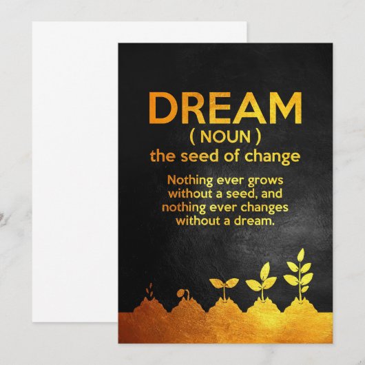 Geluk Citaat Dream Definition Save The Date (Voorkant / Achterkant)