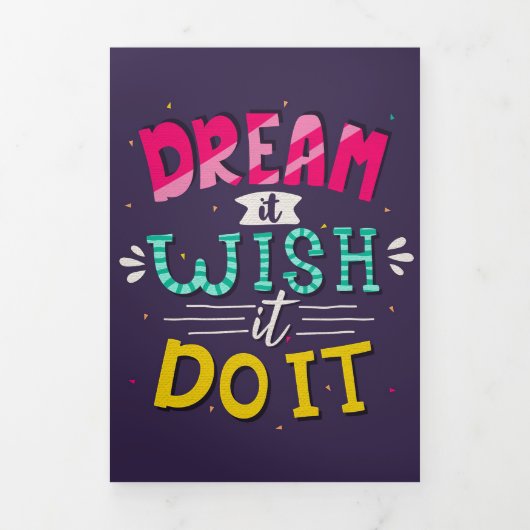 Geluk Citaat Dream Het wil het Drieluik Kaart (Cover)