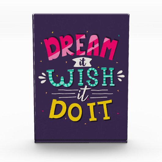 Geluk Citaat Dream Het wil het Fotoblokken (Voorkant)