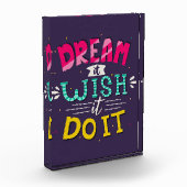 Geluk Citaat Dream Het wil het Fotoblokken (Links)