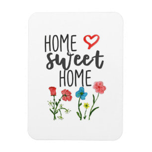 Geluk Citaat Home Sweet Home Flowers Magneet