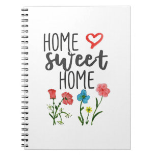Geluk Citaat Home Sweet Home Flowers Notitieboek