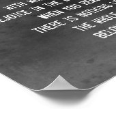 geluk: citaat Lao Tzu white op houtskool grijs Poster (Hoek)