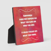 Geluk Citaat op een Oranje rood Abstract Fotoplaat (Voorkant)