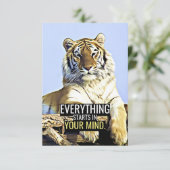 Geluk citeert alles in uw geest bedankkaart (Staand voorkant)