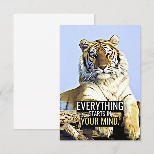 Geluk citeert alles in uw geest bedankkaart (Voorkant / Achterkant)