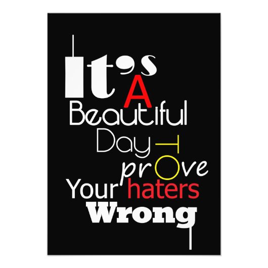 Geluk citeert het is een mooie dag foto afdruk (Voorkant)