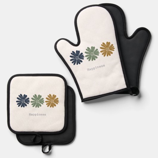 Geluk Daisies Ovenwant & Pannenlap Set (Voorkant / Achterkant)