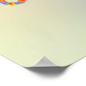 Geluk dan een eenhoorntje op een regenboog. poster (Hoek)