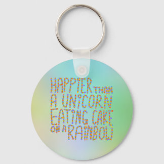 Geluk dan een eenhoorntje op een regenboog. sleutelhanger