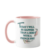 Geluk dan een vogel met een Franse Mok