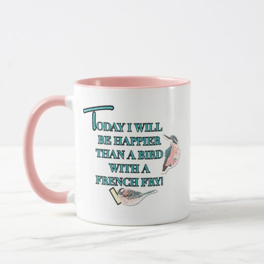 Geluk dan een vogel met een Franse Mok (Links)