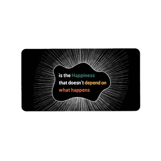 Geluk dat niet afhangt van wat er gebeurt etiket (Voorkant)