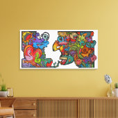 Geluk Door Inktvis Angst Stad (2.5) Canvas Afdruk (Insitu (Woonkamer))