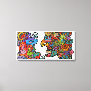 Geluk Door Inktvis Angst Stad (2.5) Canvas Afdruk
