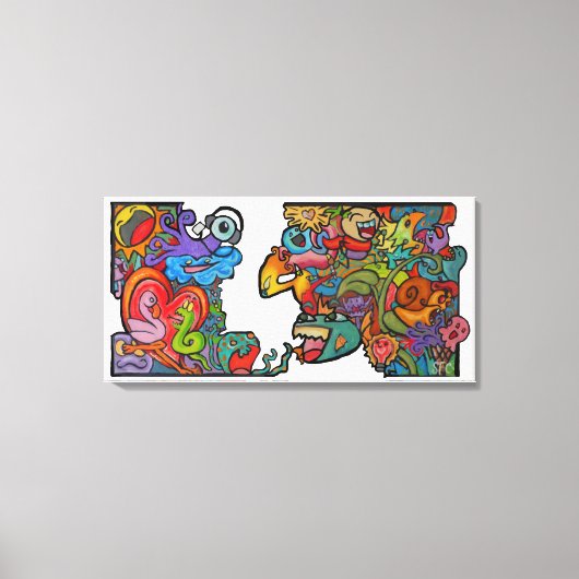 Geluk Door Inktvis Angst Stad (2.5) Canvas Afdruk (Voorkant)