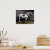 Geluk - Een Witte Paard Poster (Keuken)