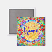 "Geluk" ÉÉN WORD-inspiratie Magneet (Voorkant / Achterkant)